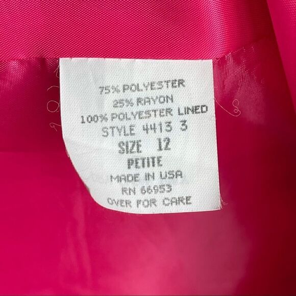 Vintage 80s Pink White Cotton Checkered Preppy Plaid Oversized Blazer Sz M - Picture 10 of 12